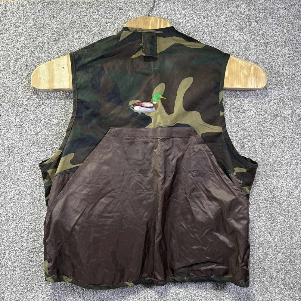 Vintage 90s Northwest Territory Vest Mens Large Green Camo Full Zip Hunting Duck